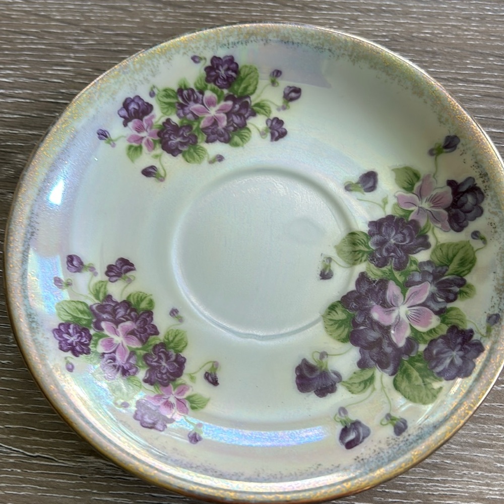 COPY - Vintage Japan China Flower of the Month, February “Violet” saucer